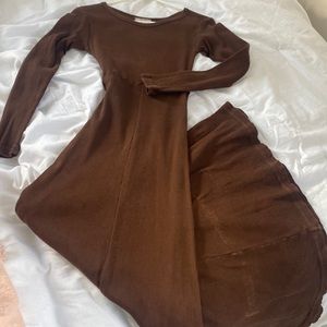 Long Brown Winter Dress